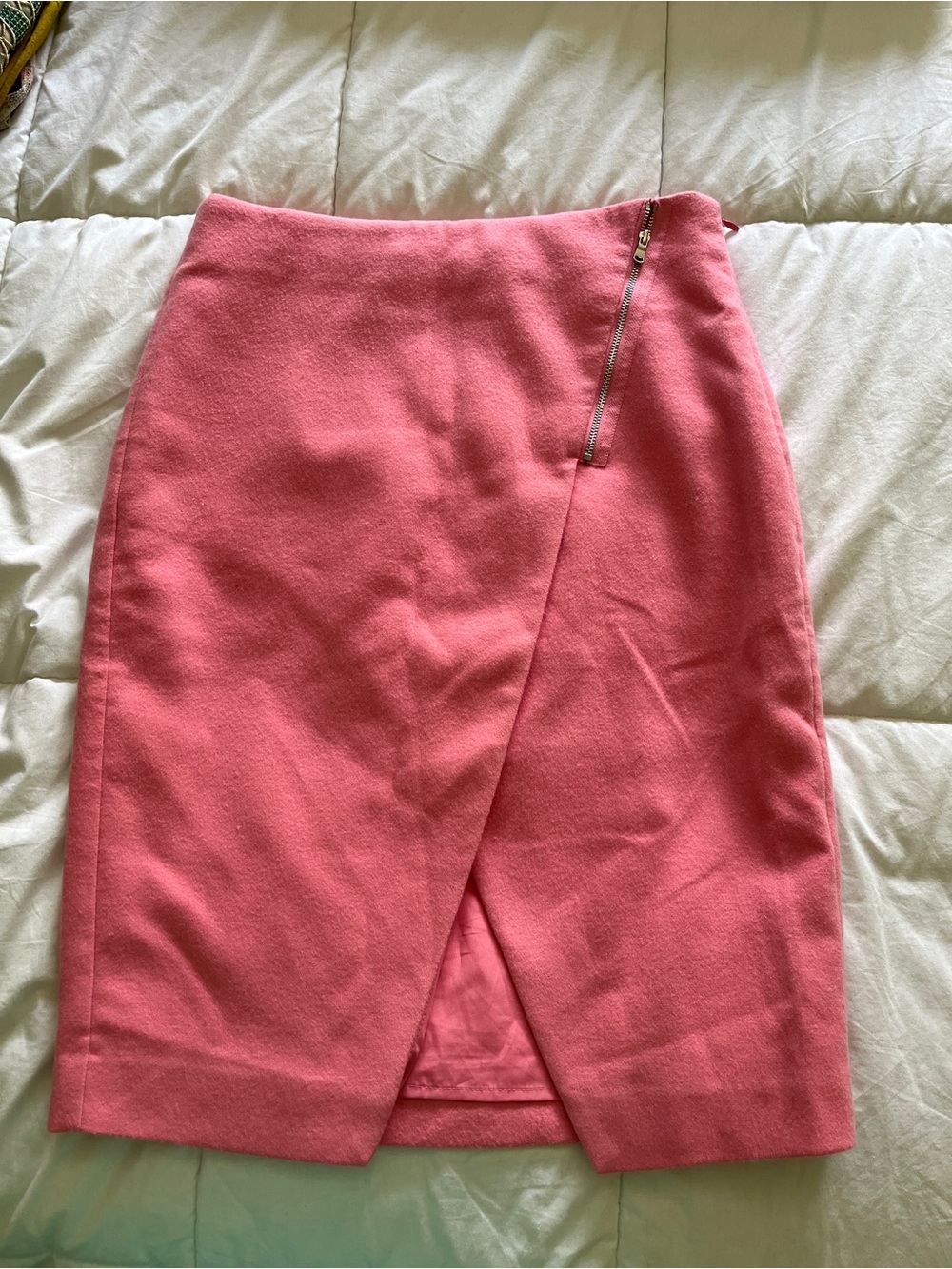 LOFT Pink Wrap Pencil Skirt with Side Zip